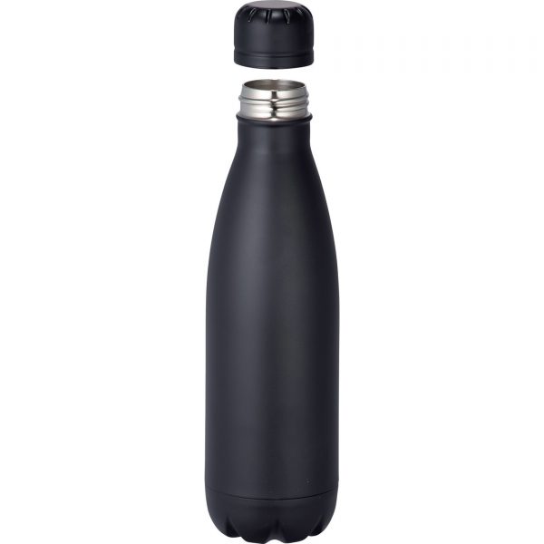 4070BK Copper Vacuum Insulated Bottle Black Lid Off