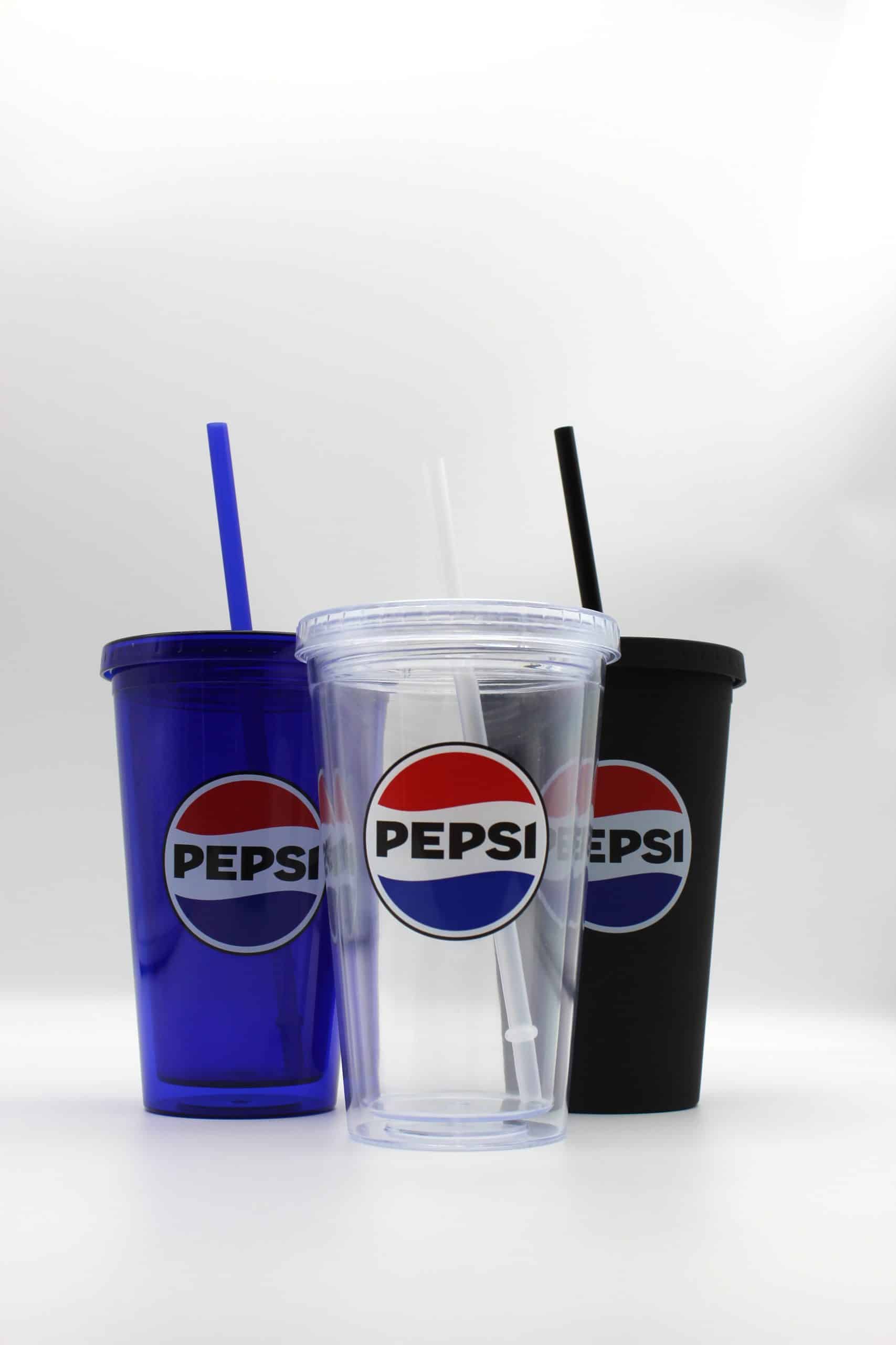 Pepsi branded double-walled tumblers used as gift with purchase promotional merchandise campaign across New Zealand